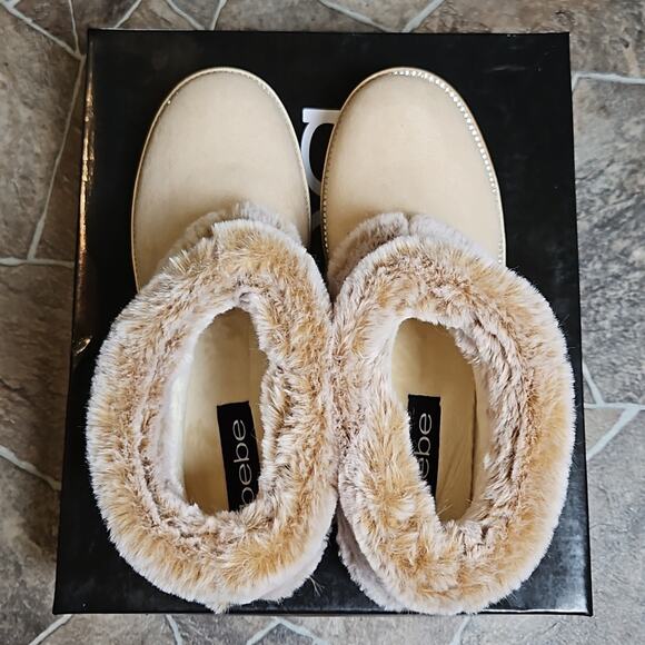 New in Box Bebe Nayelli Fur Ankle Booties in Sand Sz 7 - Picture 12 of 14